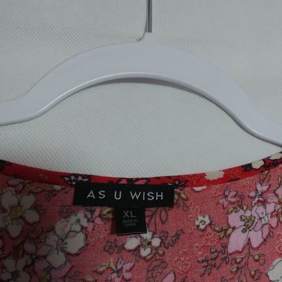 As U Wish Red Floral Babydoll Sleeveless Dress Size XL - Picture 7 of 8